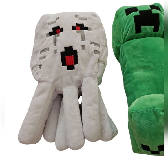 Minecraft 18" Green Creeper & 14" White Ghast Mojang 2023 Lot Of 2 Plush Figures - Picture 2 of 7